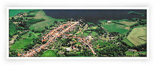 Luftbild der Stadt Lassan